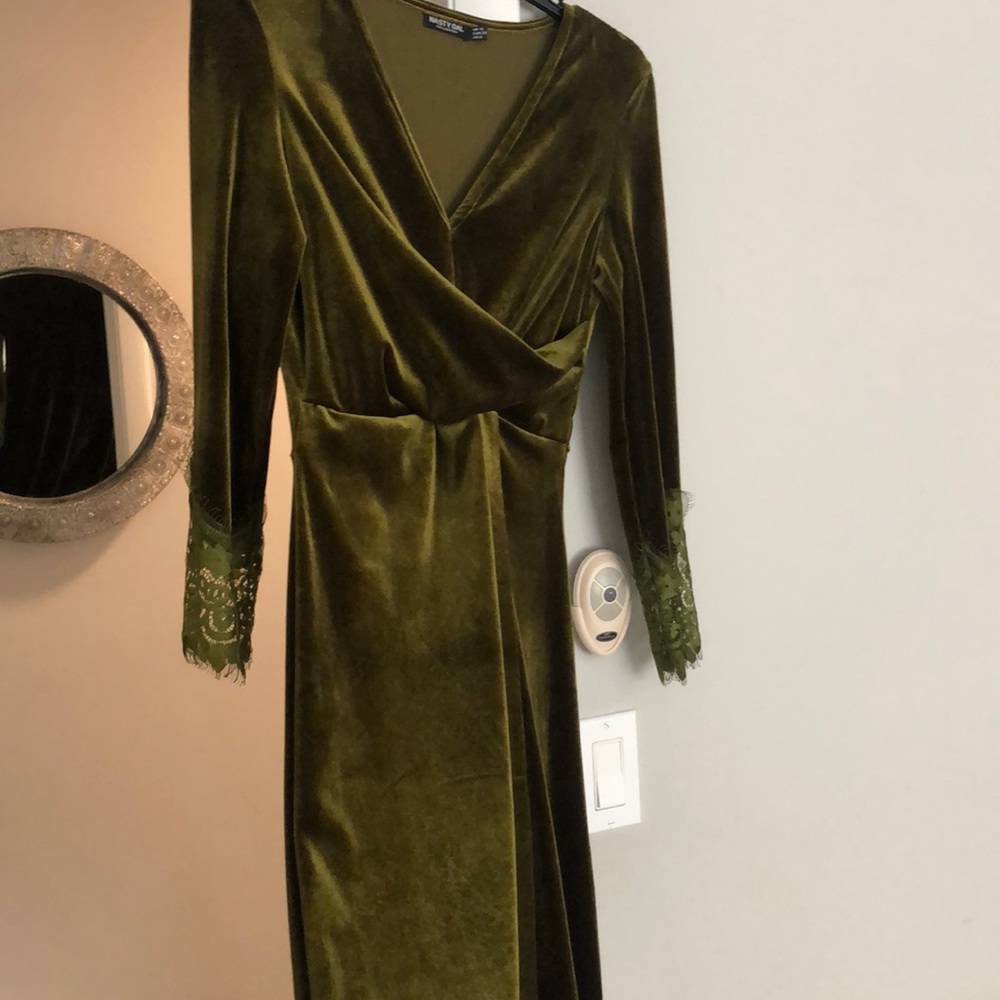 Emerald velvet dress